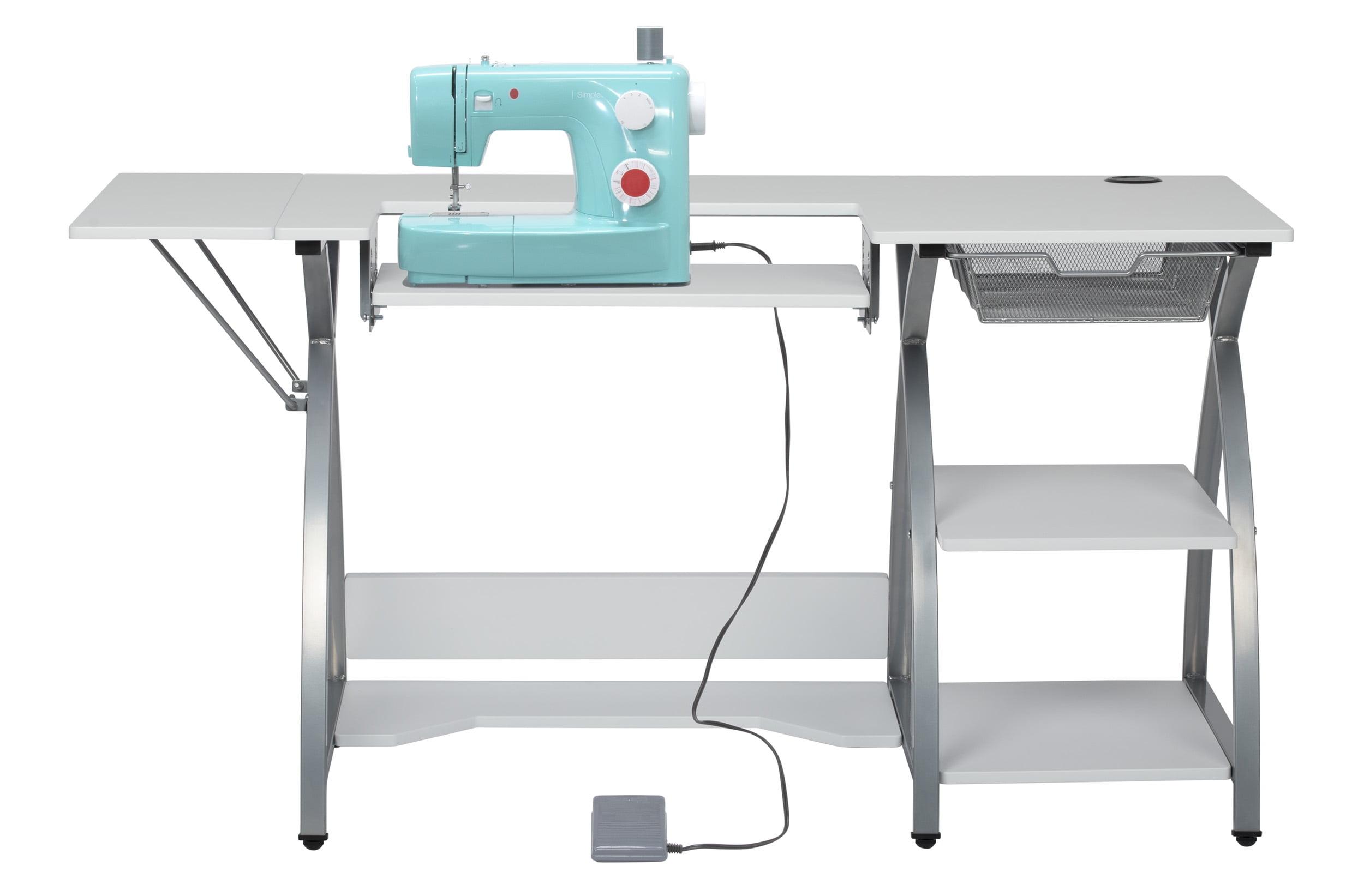 56.75'' x 23.5'' Sewing Table with Sewing Machine Platform