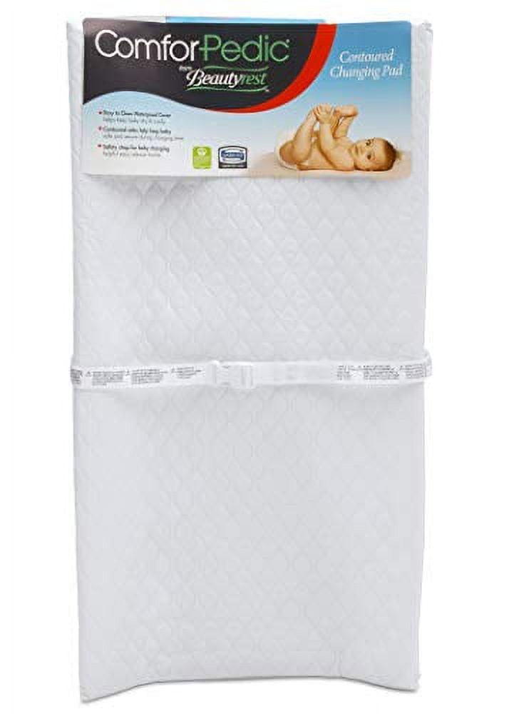 White Quilted Waterproof Contoured Changing Pad