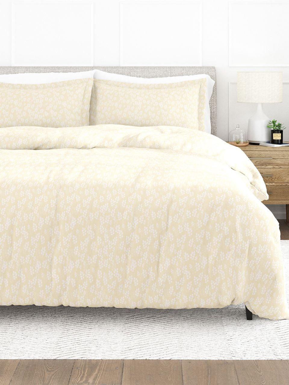 Ultra Soft & Breathable - Duvet Cover Set - Ivory Wheatfield Floral for Queen Size Bedding by Comfort Canopy