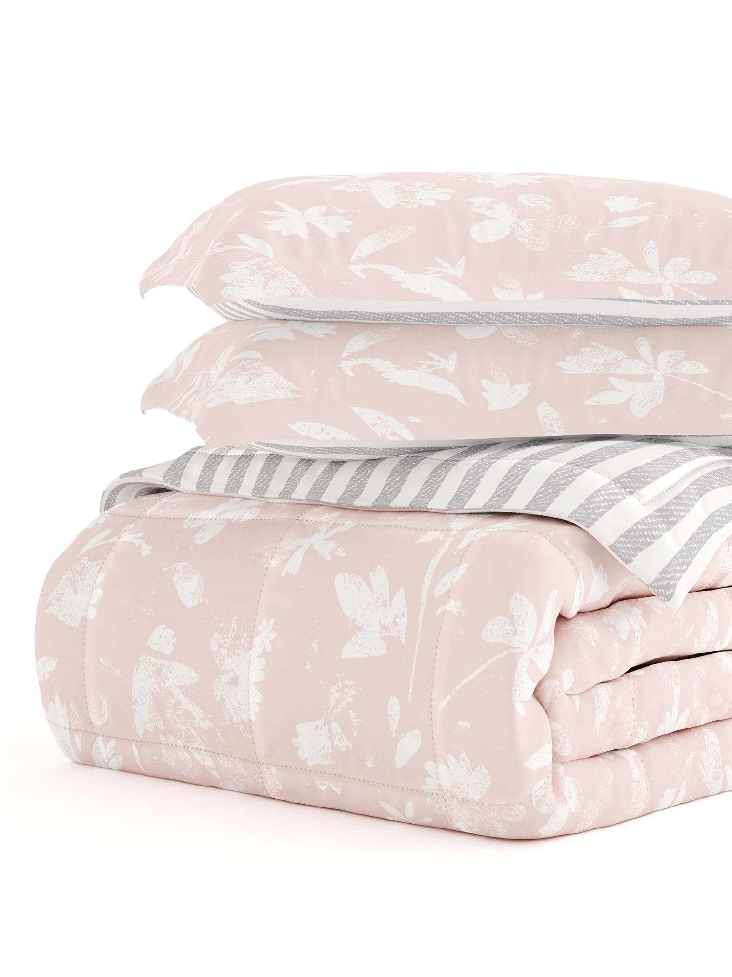 Becky Cameron Down Alternative Pressed Flowers Reversible Comforter Set