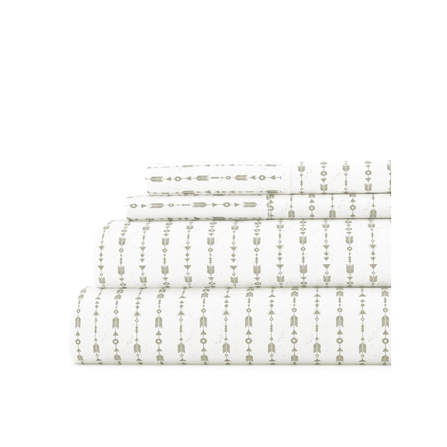 Home Beaded Arrows Striped Pattern Microfiber Sheet Set