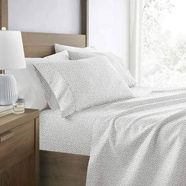 Becky Cameron Vintage Washed 100% Long-Staple Sateen Cotton Sheet Set - Romantic Vines