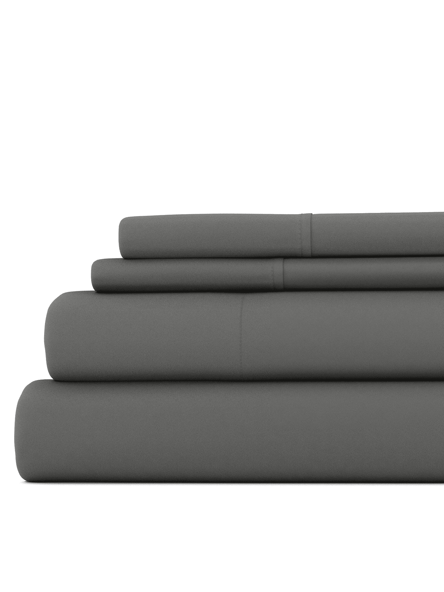 Queen Gray Bamboo Microfiber 4-Piece Bed Sheet Set