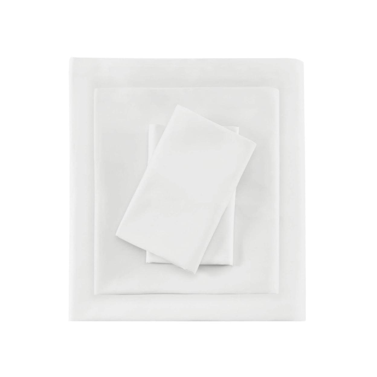 King White Solid Cotton Sheet Set