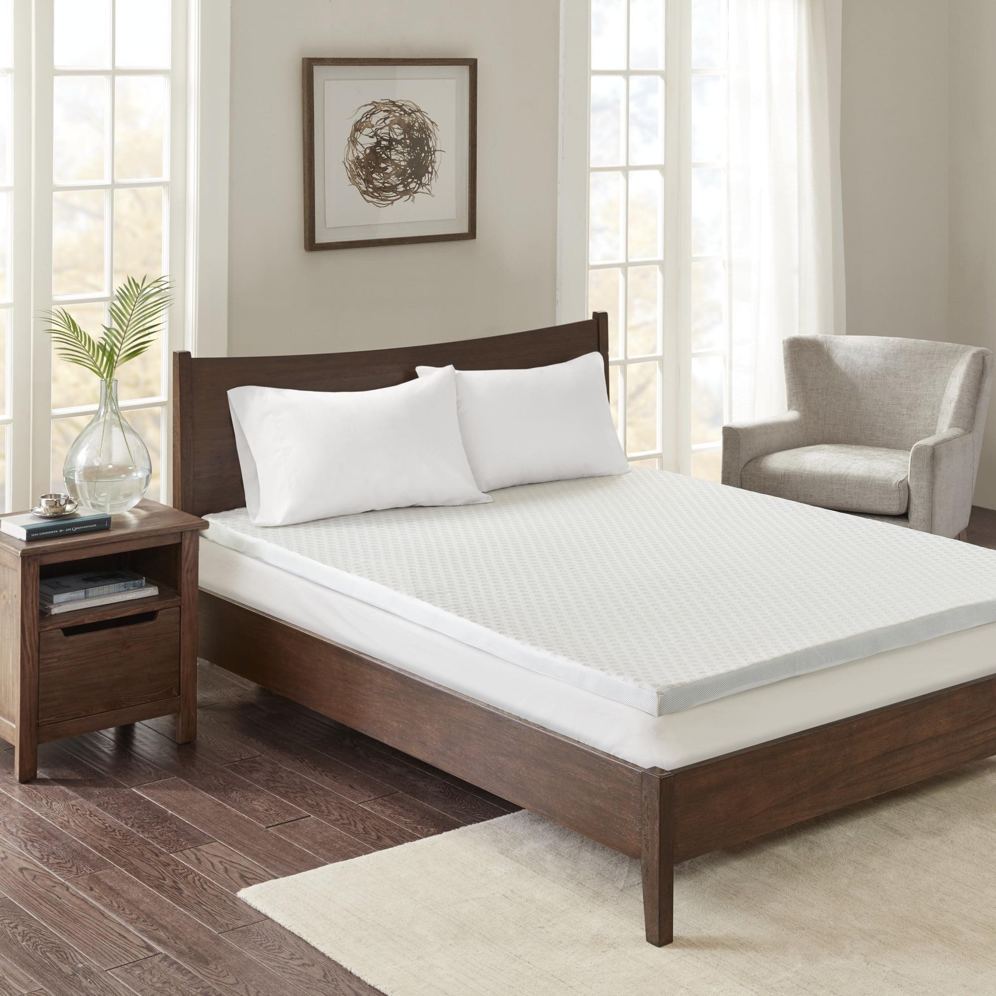 Hypoallergenic 2" Gel Memory Foam Mattress Toppers (Full) White: Microfiber Cover, TESTEX Certified