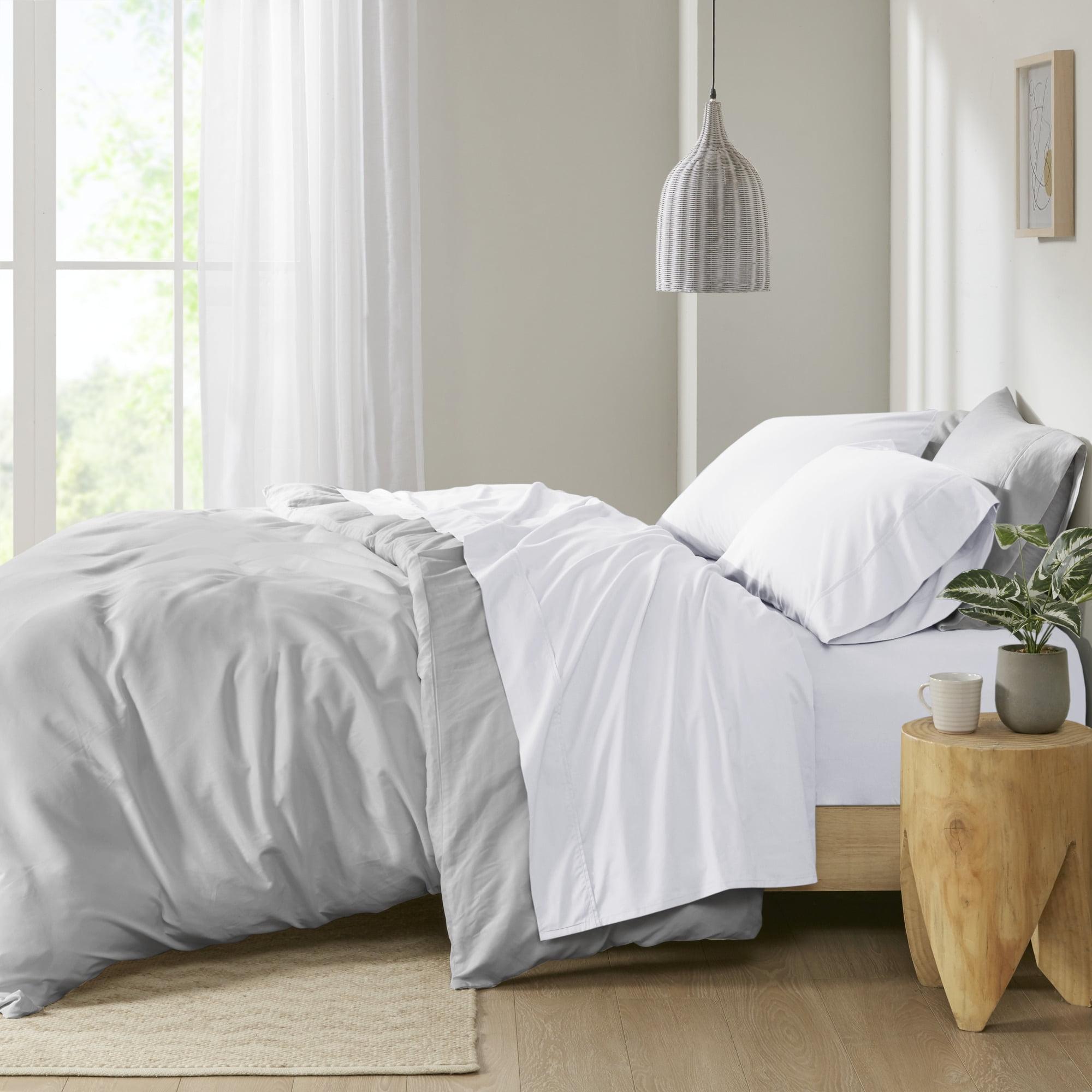 Luxurious Full/Double White Cotton Percale Sheet Set