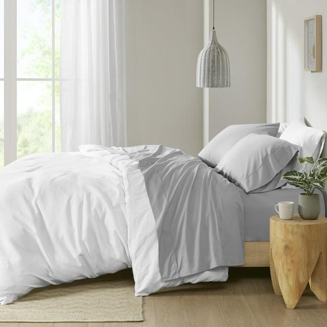 Madison Park Peached Percale 200 Thread Count Relaxed Cotton Percale Sheet Set
