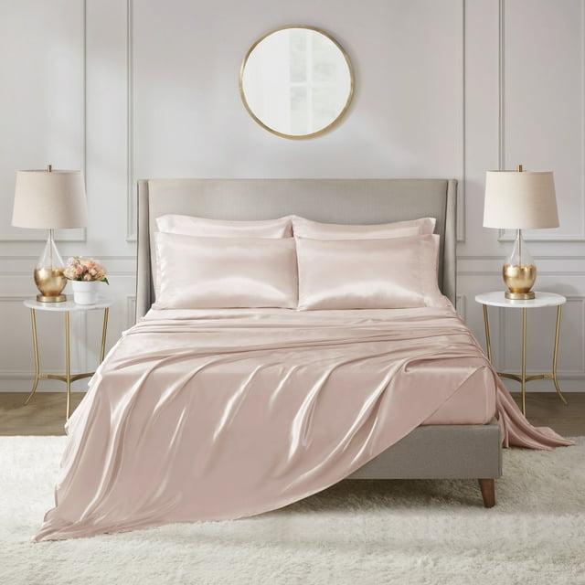 California King Satin Luxury 6pc Sheet Set Blush