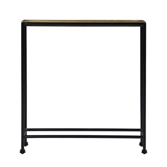Comfort Pointe Tivoli Side Table Brass/Antique Bronze: Removable Tray, No Assembly, Metal Frame
