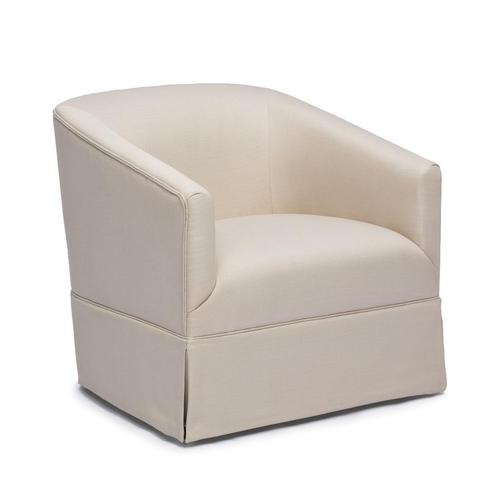 Comfort Pointe Elm Skirted Swivel Accent Chair Linen: Polyester Upholstery, No Assembly, Foam Fill