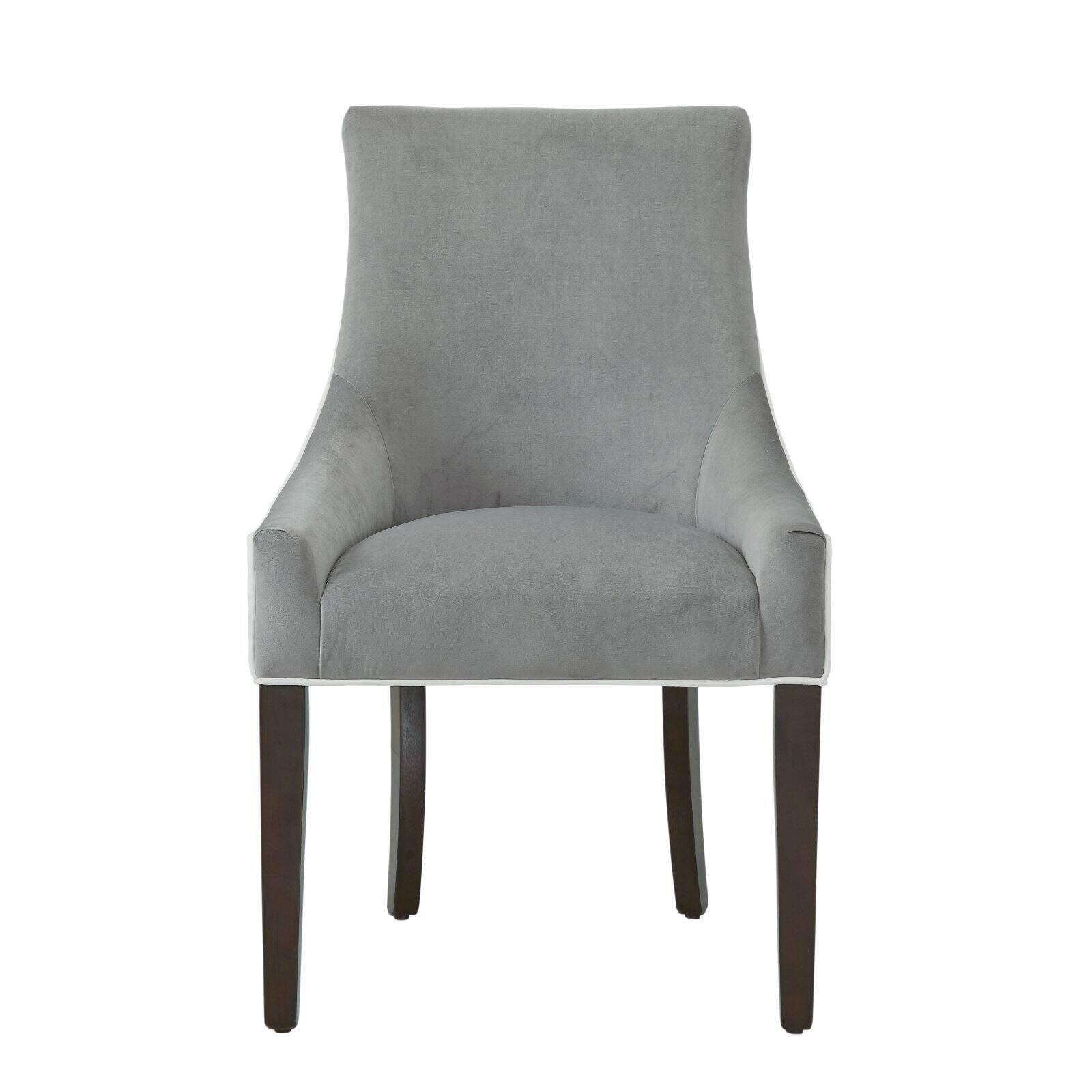 Elegant Transitional Jolie Side Chair with Smoke Gray Upholstery