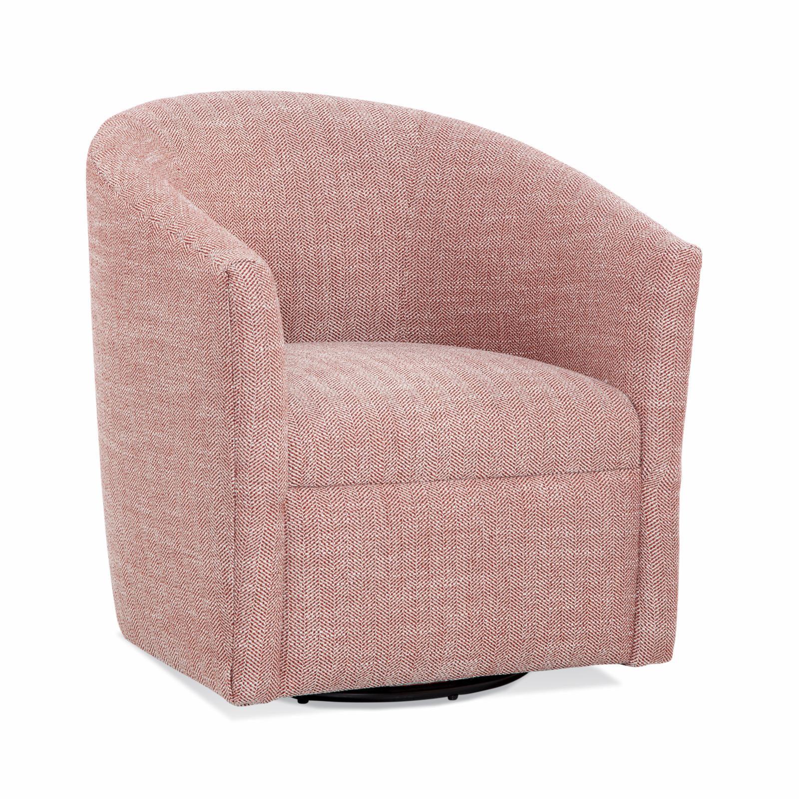 Comfort Pointe Lynton Swivel Accent Chair Henna: Upholstered Barrel, 360° Swivel, No Assembly Required