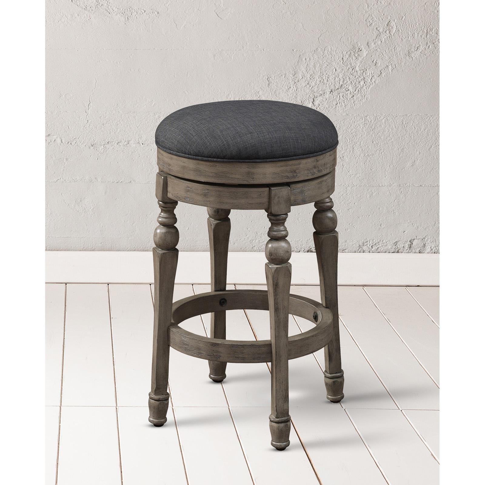 Maxwell Traditional Swivel Counter Stool in Charcoal and Sand