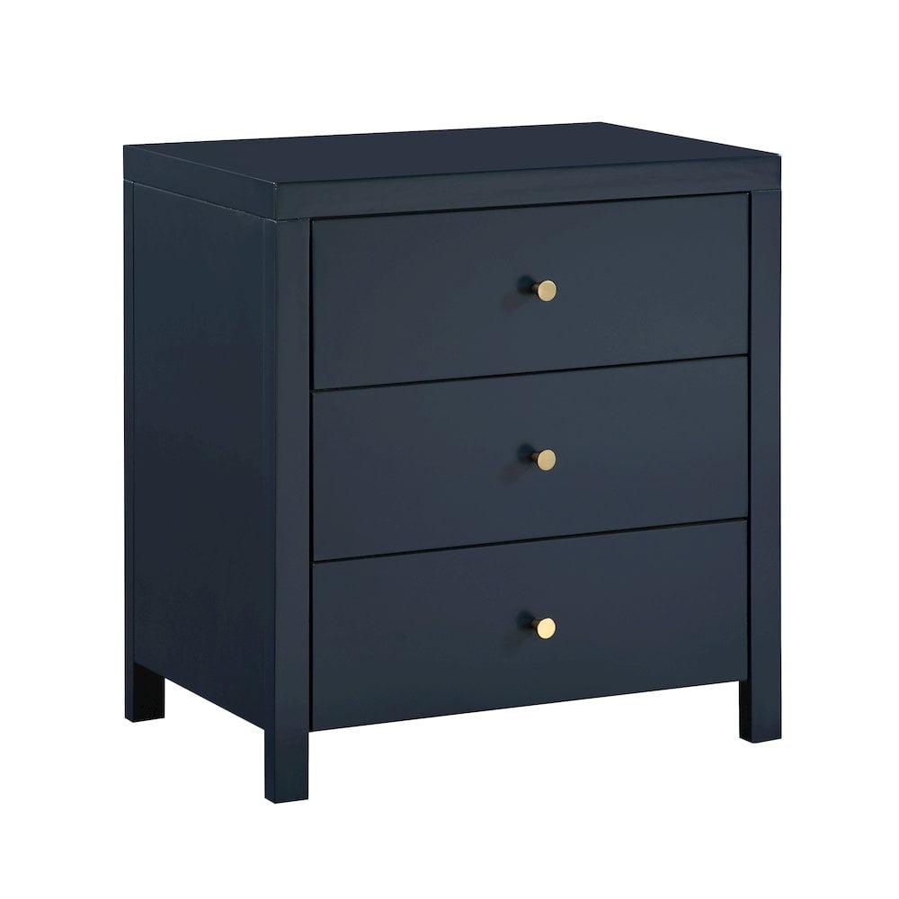 Nolan Midnight Blue 3-Drawer Wood Nightstand