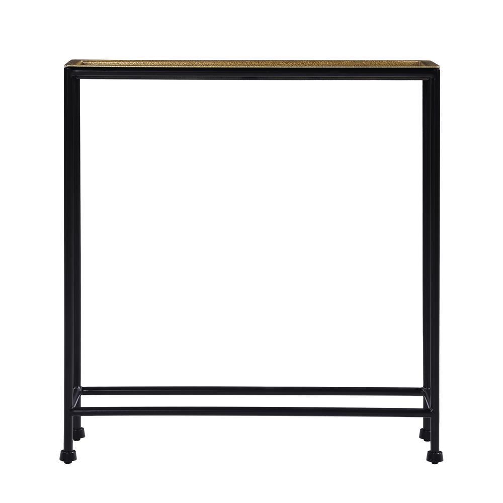 Comfort Pointe Tivoli Side Table Brass/Antique Bronze: Removable Tray, No Assembly, Metal Frame