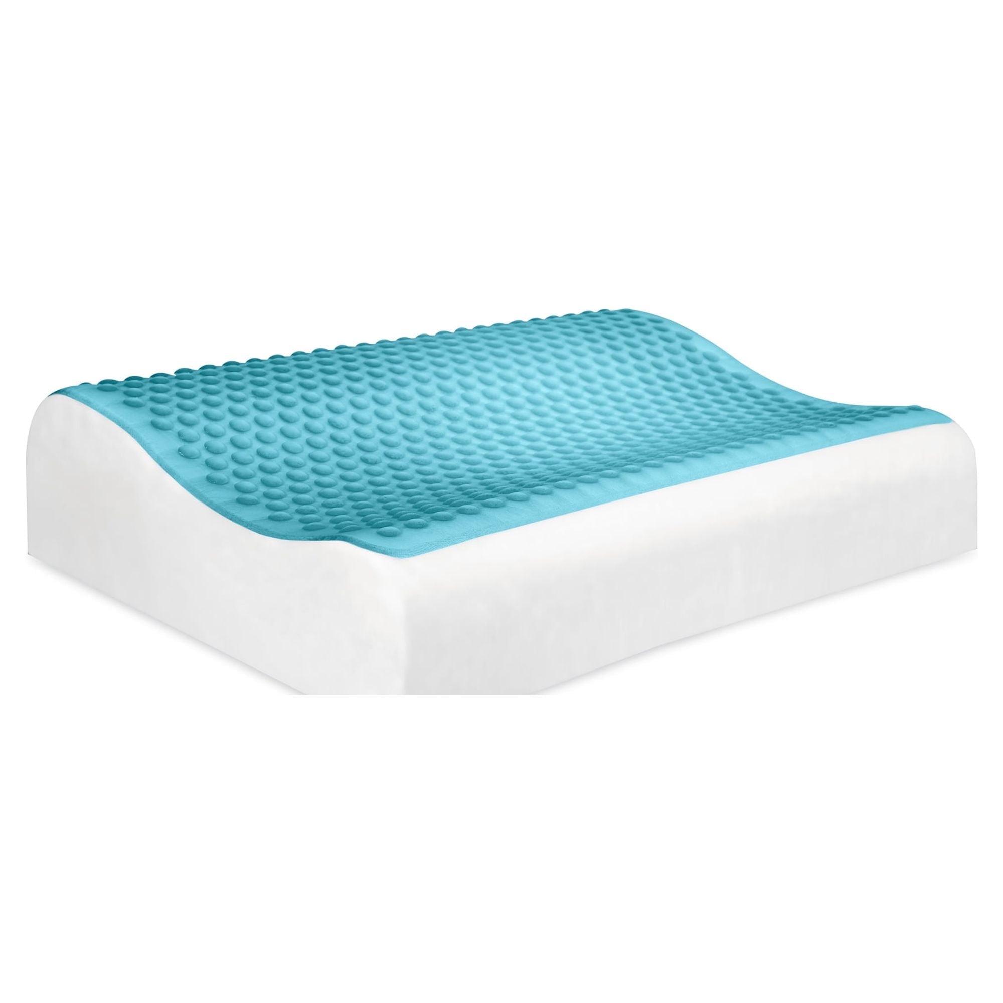 Contour Blue Bubble Gel Memory Foam Cooling Pillow