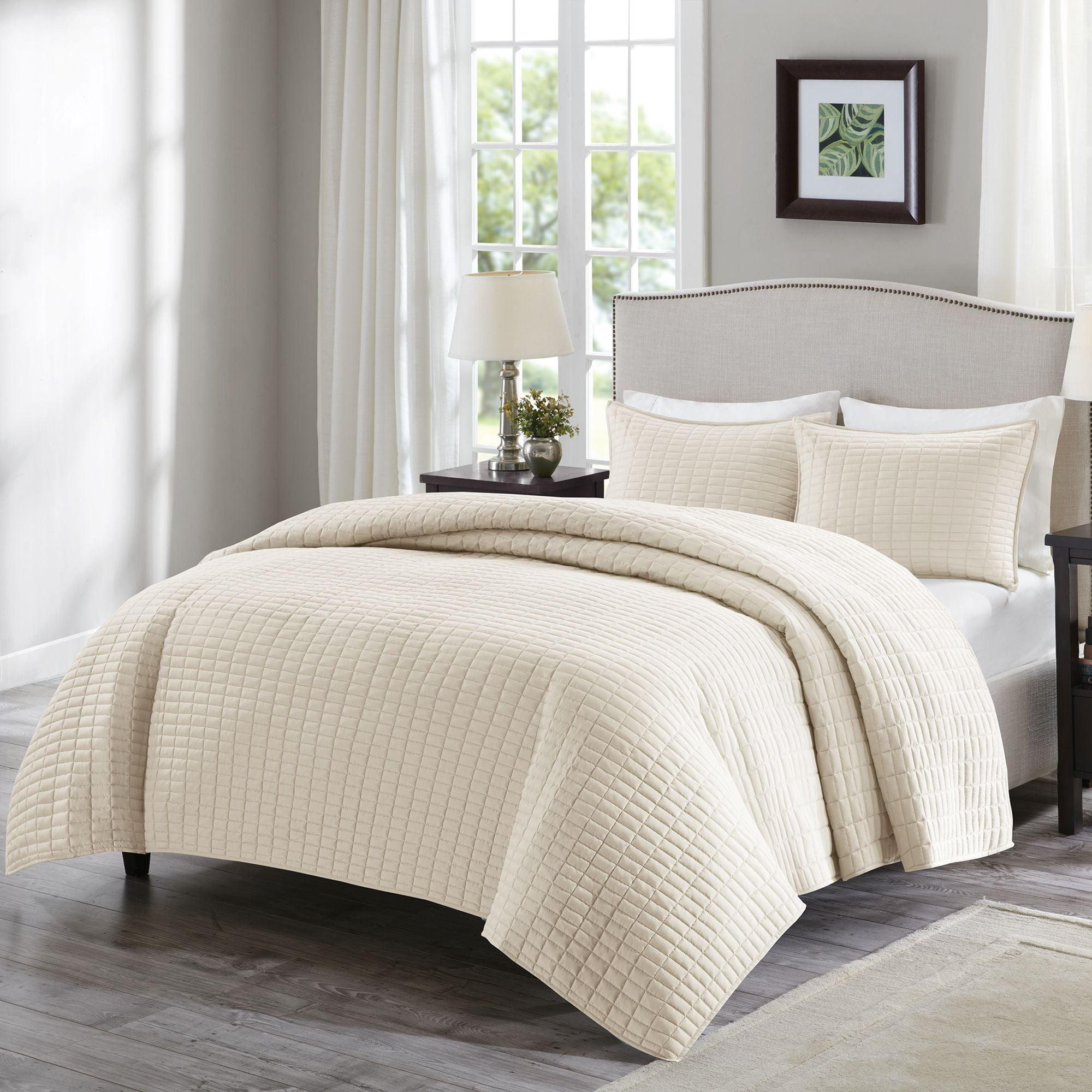 Comfort Spaces Kienna Quilt Mini Set, Full/Queen, Ivory