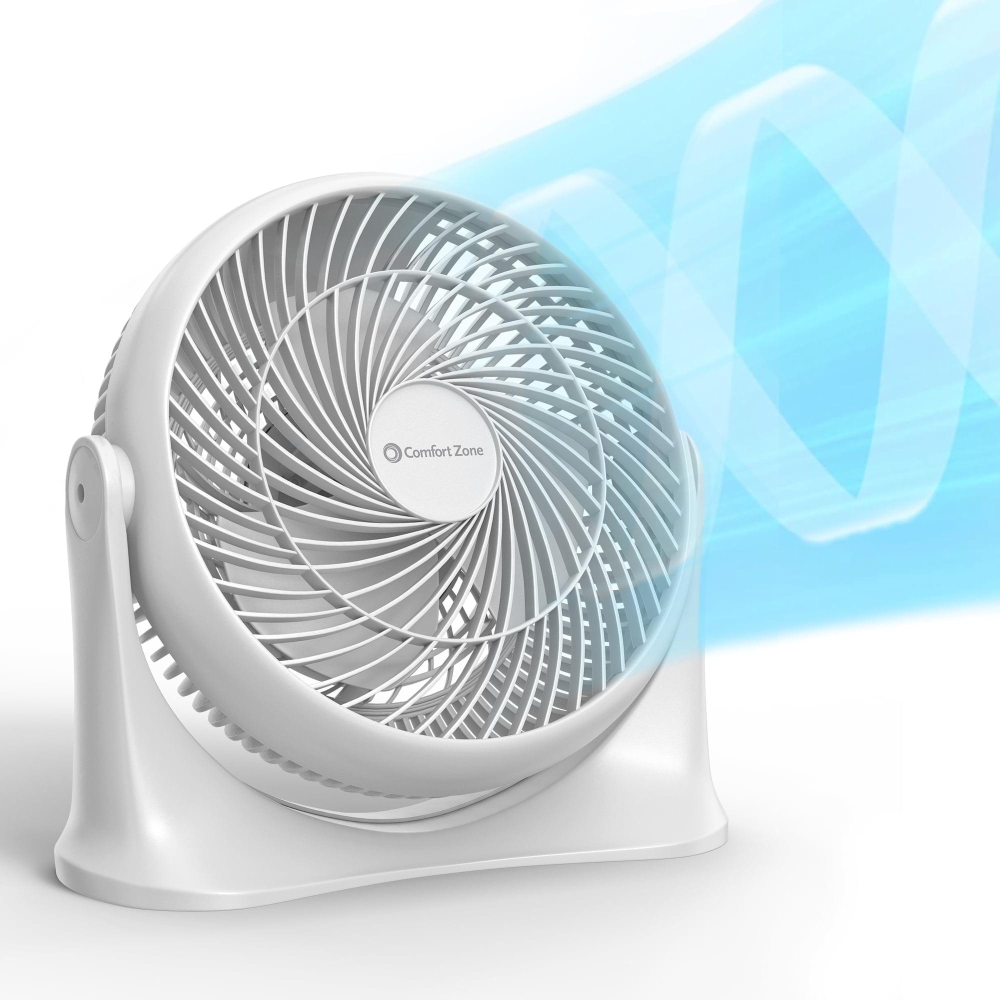 Comfort Zone 11" Desktop Table Fan with Adjustable Tilt, White