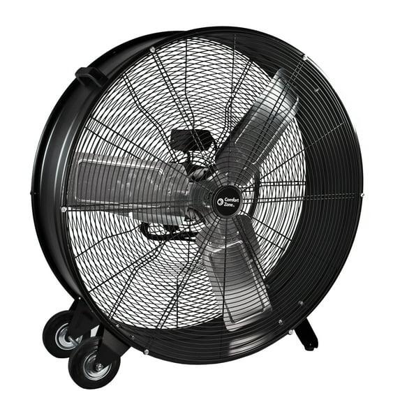 Comfort Zone 30-Inch 2-Speed High-Velocity Floor Fan with All-Metal Construction, Rubber Wheels, and Balanced Blades