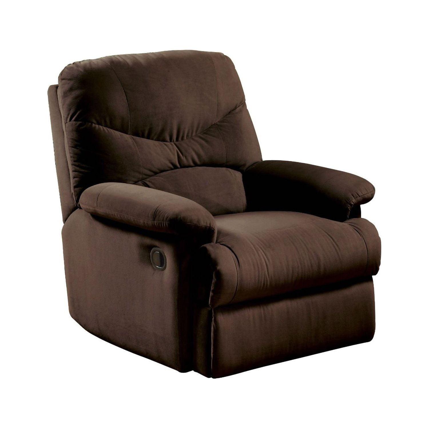 Chocolate Bliss Microfiber Massage Recliner with Manufactured Wood Base