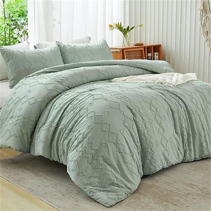 Sage Green Reversible Microfiber Queen Comforter Set