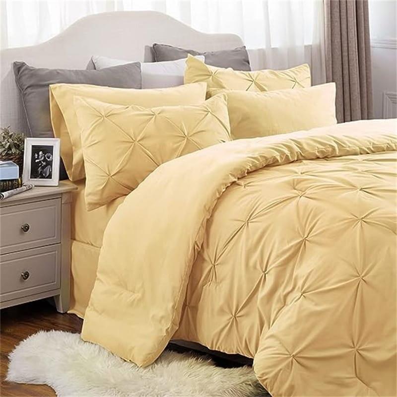 Comforter Set Queen Yellow - Queen - 7 Piece