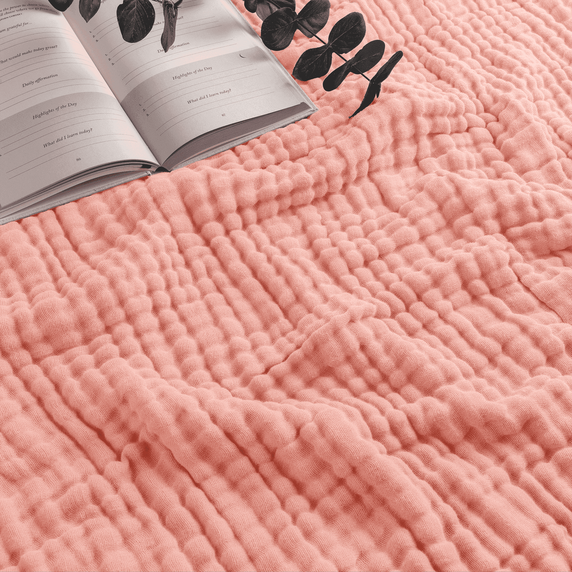 Muslin Blanket for Adults, Extra Large Throw 50" x 60" By Comfy Cubs - Lace Pink