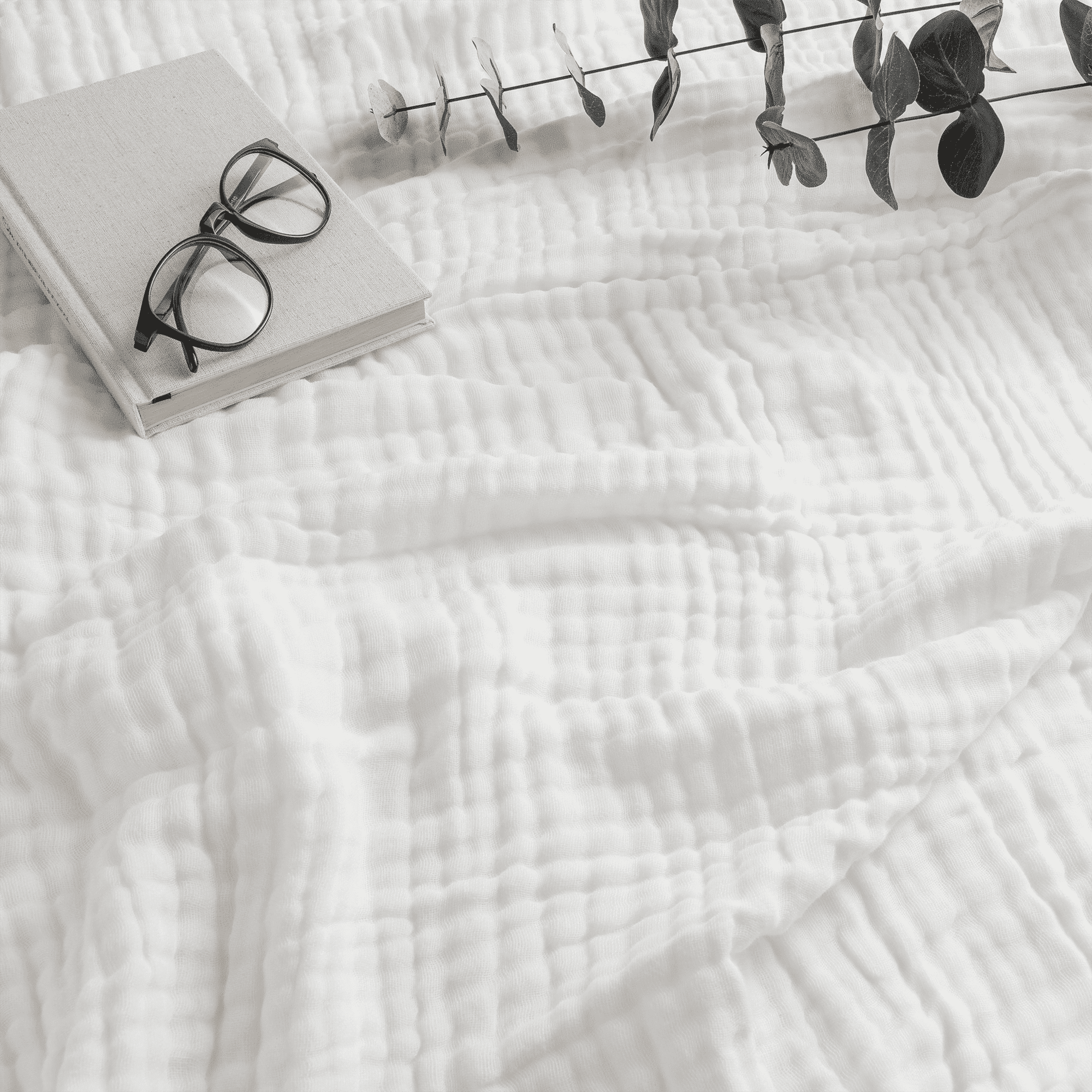 Muslin Blanket for Adults, Extra Large Twin 90” x 66” By Comfy Cubs - White