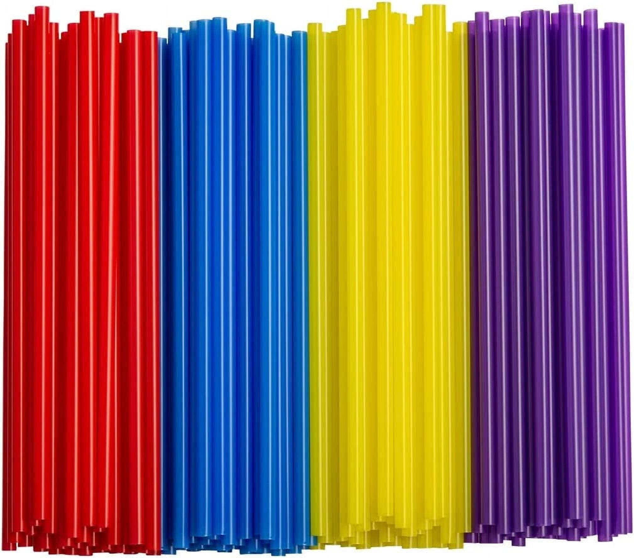 7.75" Multicolor Plastic Disposable Drinking Straws, 250-Pack