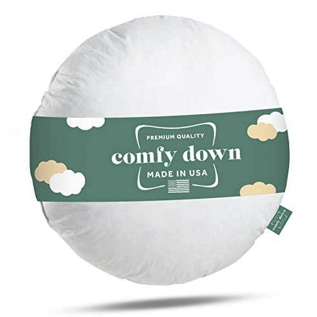 ComfyDown 95% Feather 5% Down Round Decorative Pillow Insert Sham Stuffer