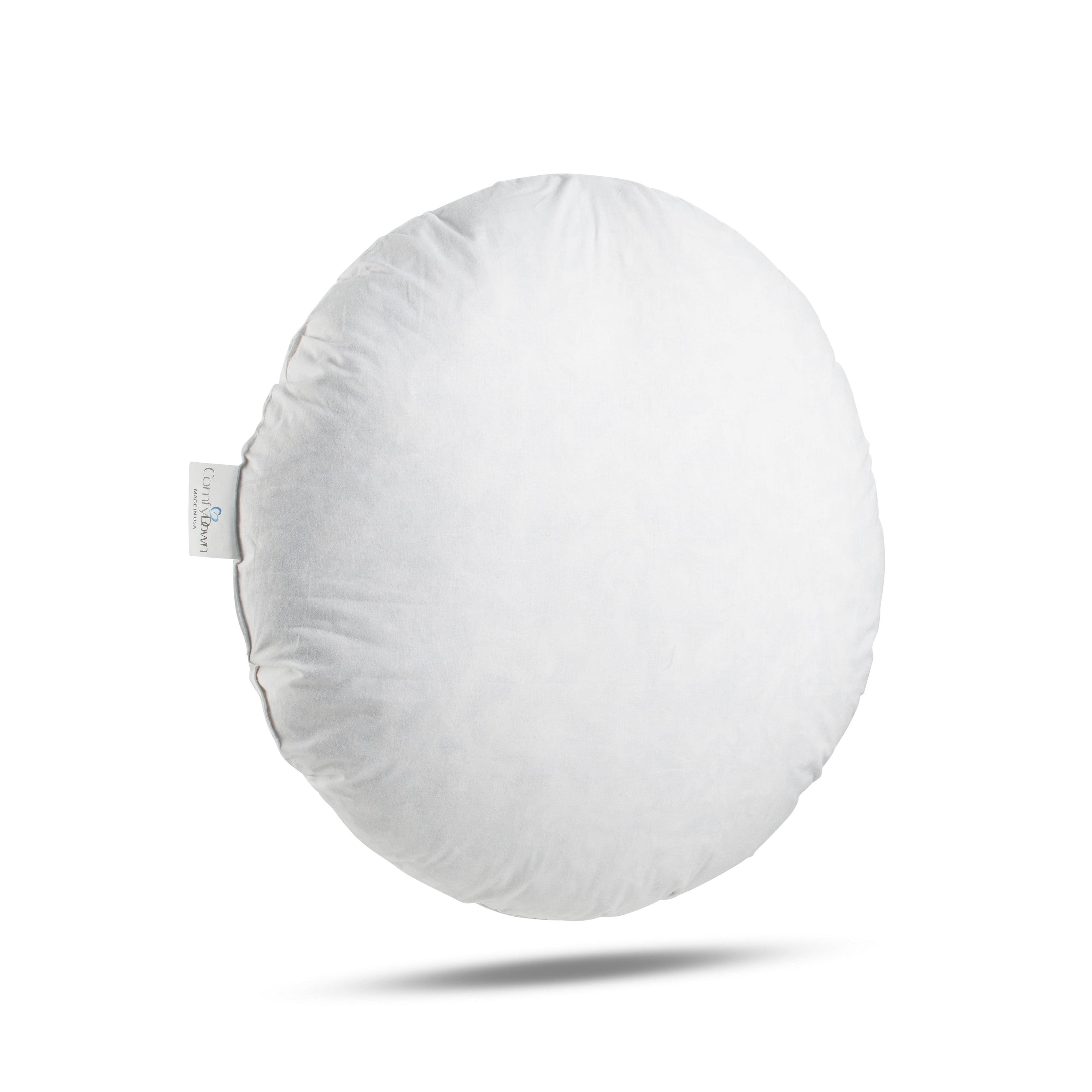 ComfyDown 95% Feather 5% Down Round Decorative Pillow Insert Sham Stuffer