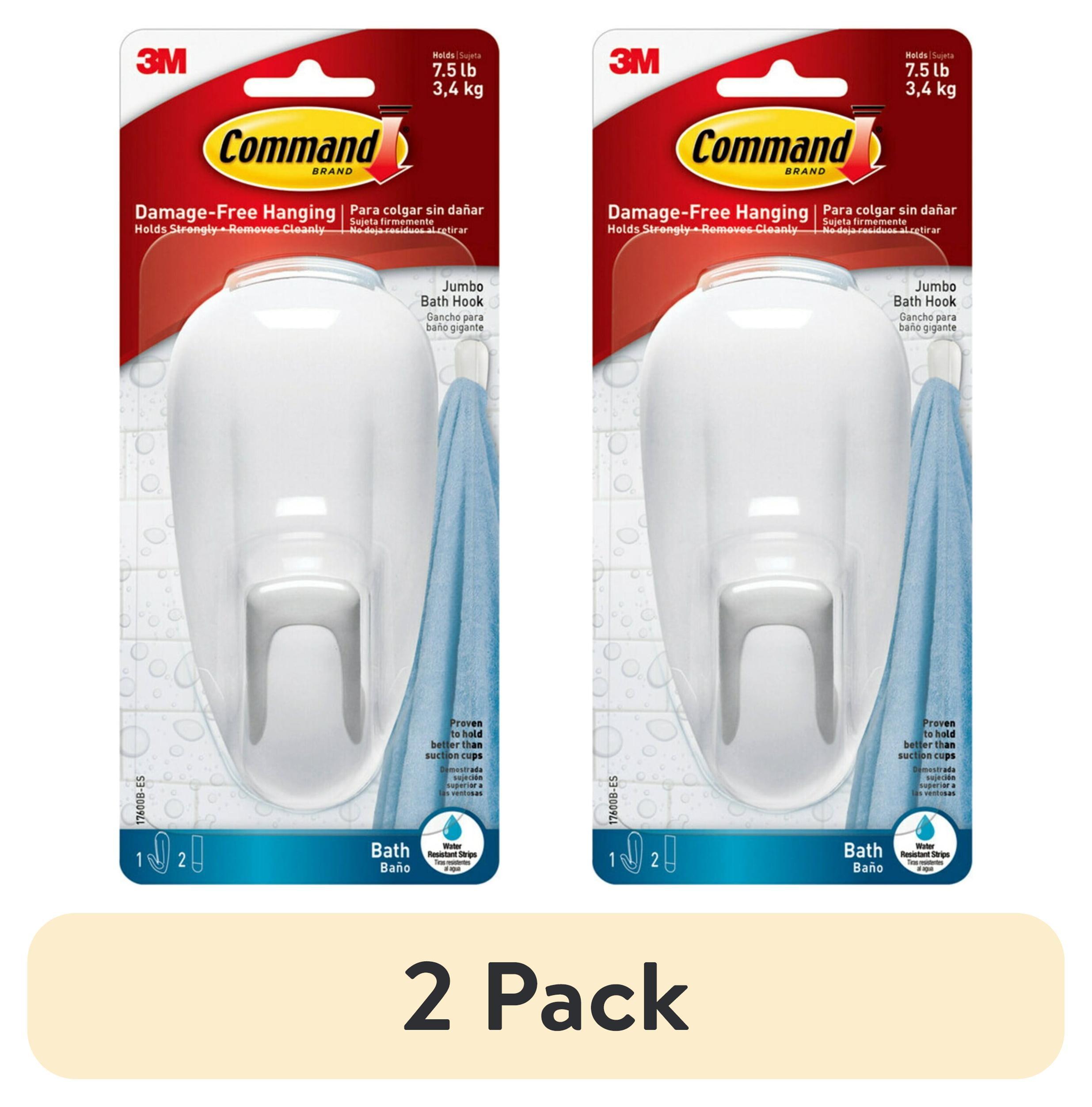 Command Large Bathroom Hook White: Heavy Duty Shower Hook
