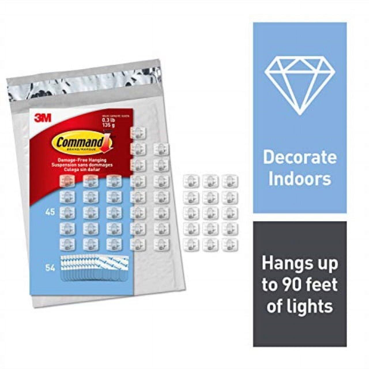 Command Clear Mini Light Clips, 45 Clips, 54 Strips - Easy to Open Packaging, Decorate Damage-Free