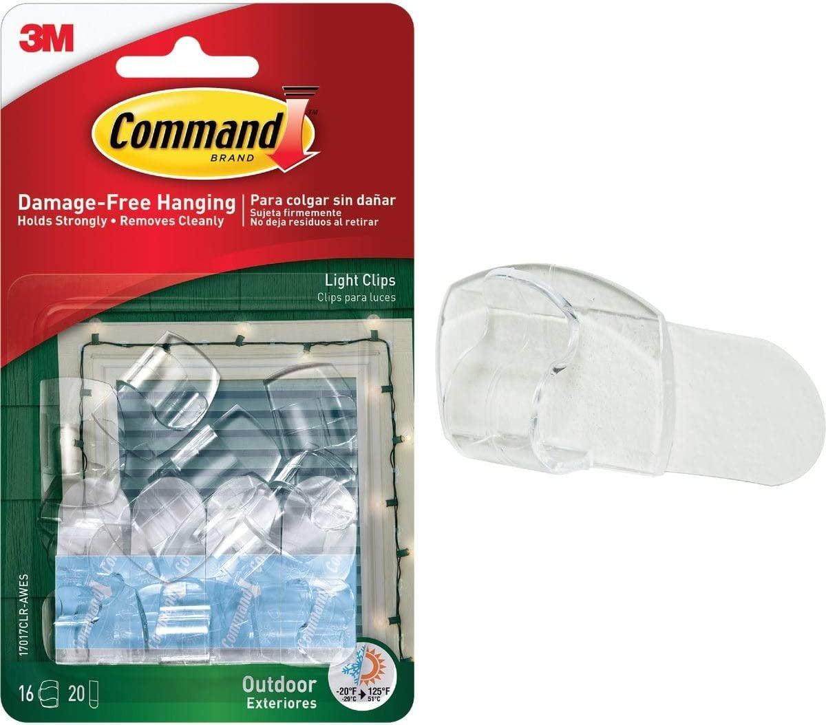 Small Clear Plastic Outdoor Light Clips with Foam Strips - 16 Pack