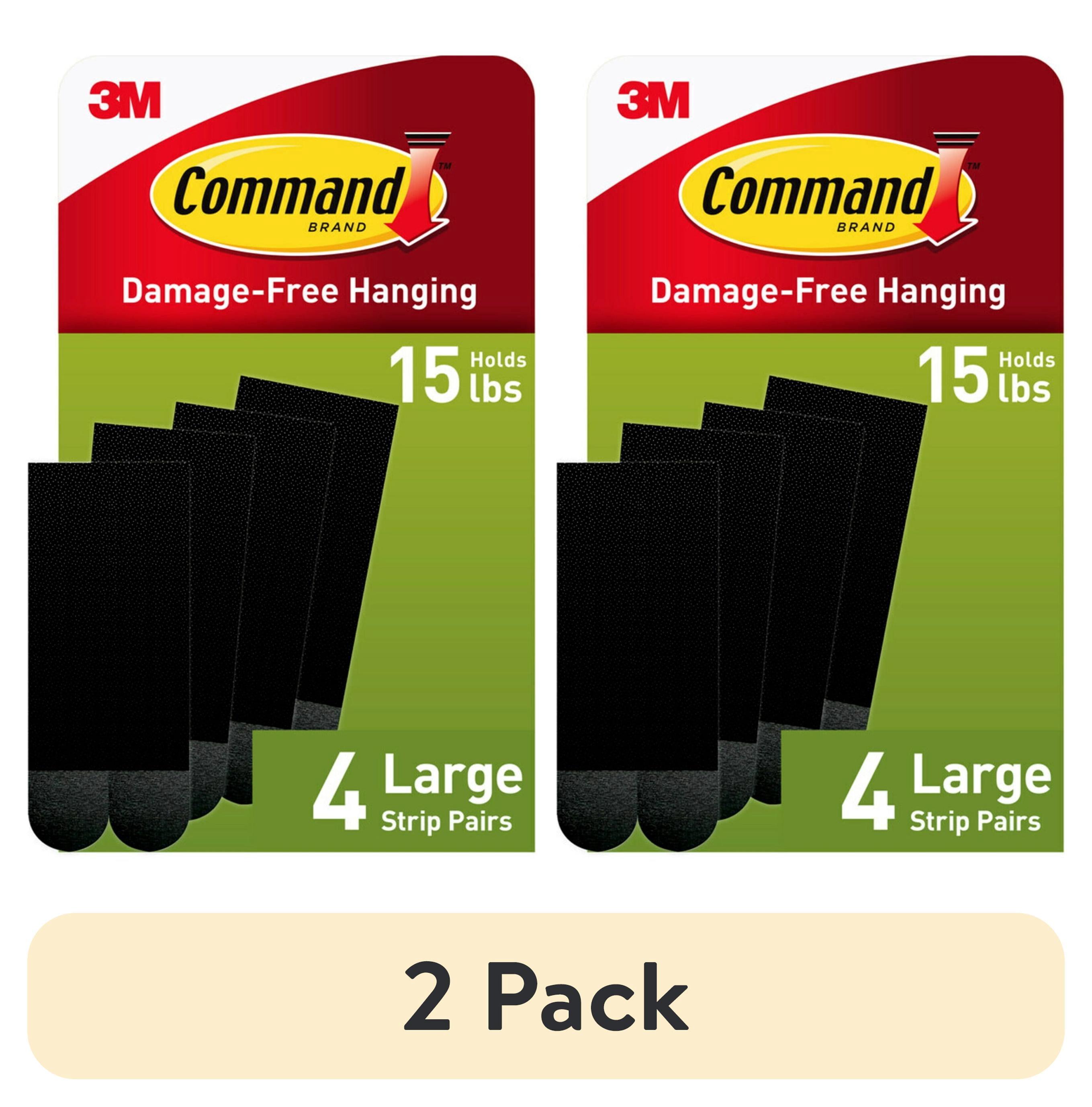 Command Large Picture Hanging Strips Black: Heavy Duty Adhesive, 3.649" Length, 0.751" Width, Plastic