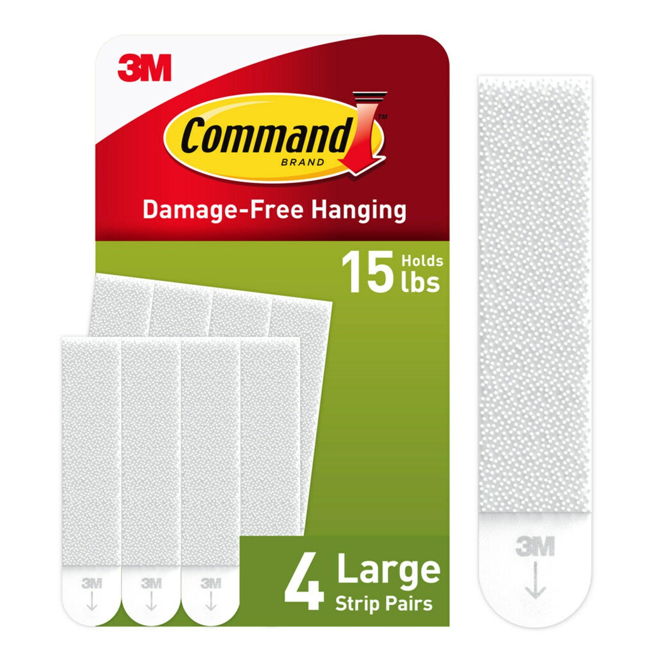 Large White Foam Picture Hanging Strips, 4 Pairs