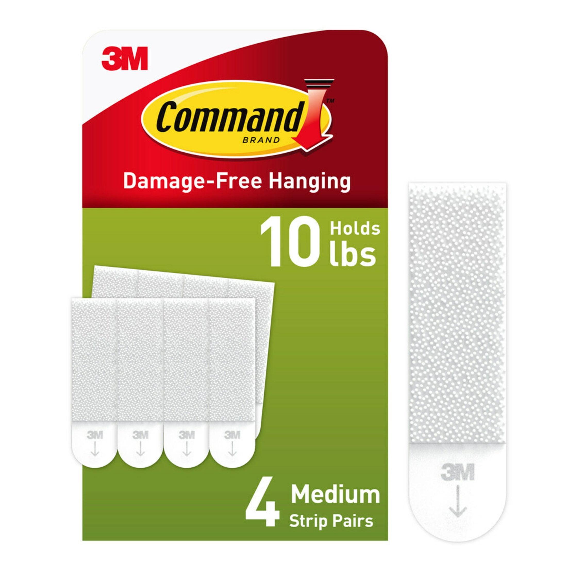 Command Damage-Free Medium White Picture Hanging Strips, 4-Pack