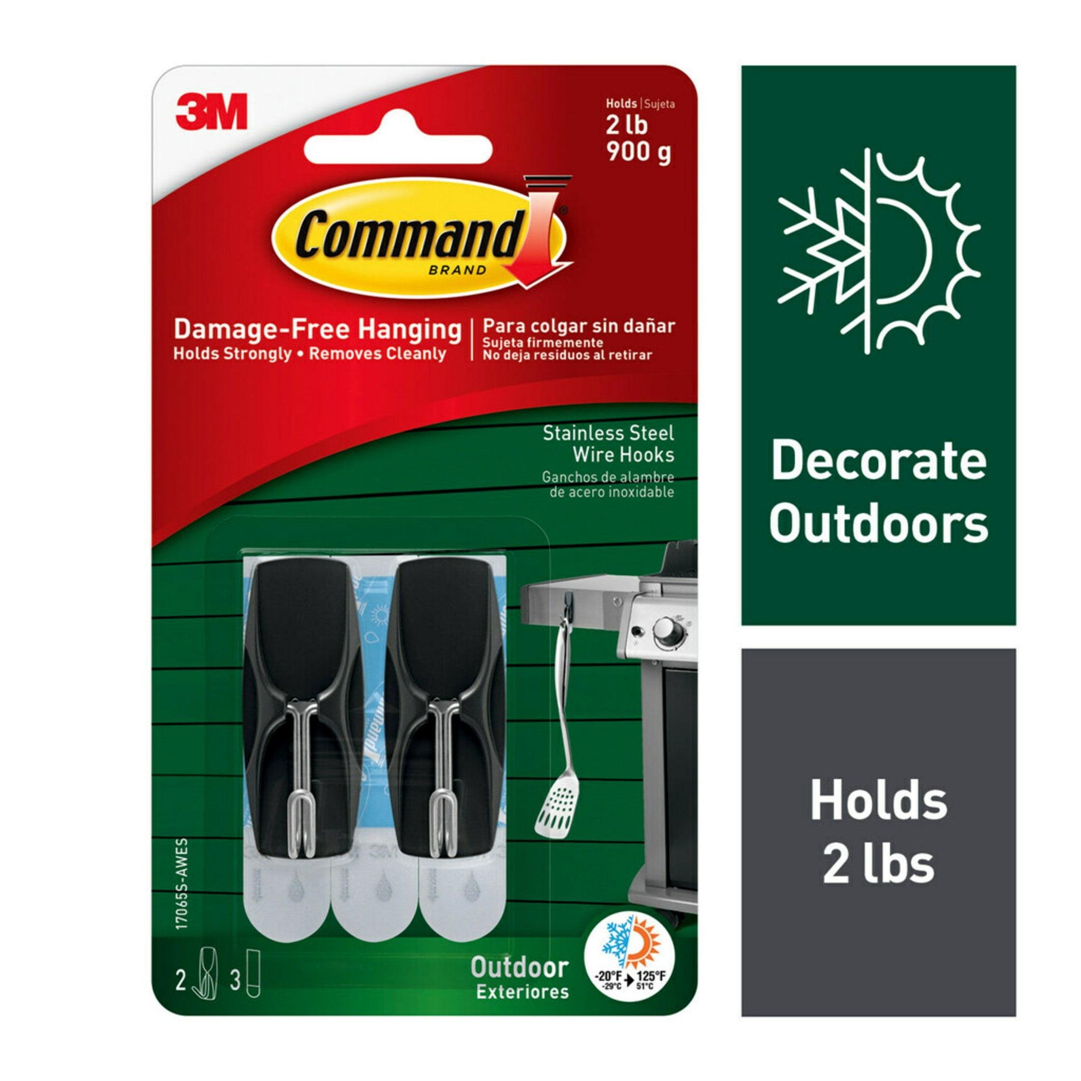 Command Medium Wire Toggle Hooks, Black, Damage Free Organizing, 2 Hooks and 3 Strips