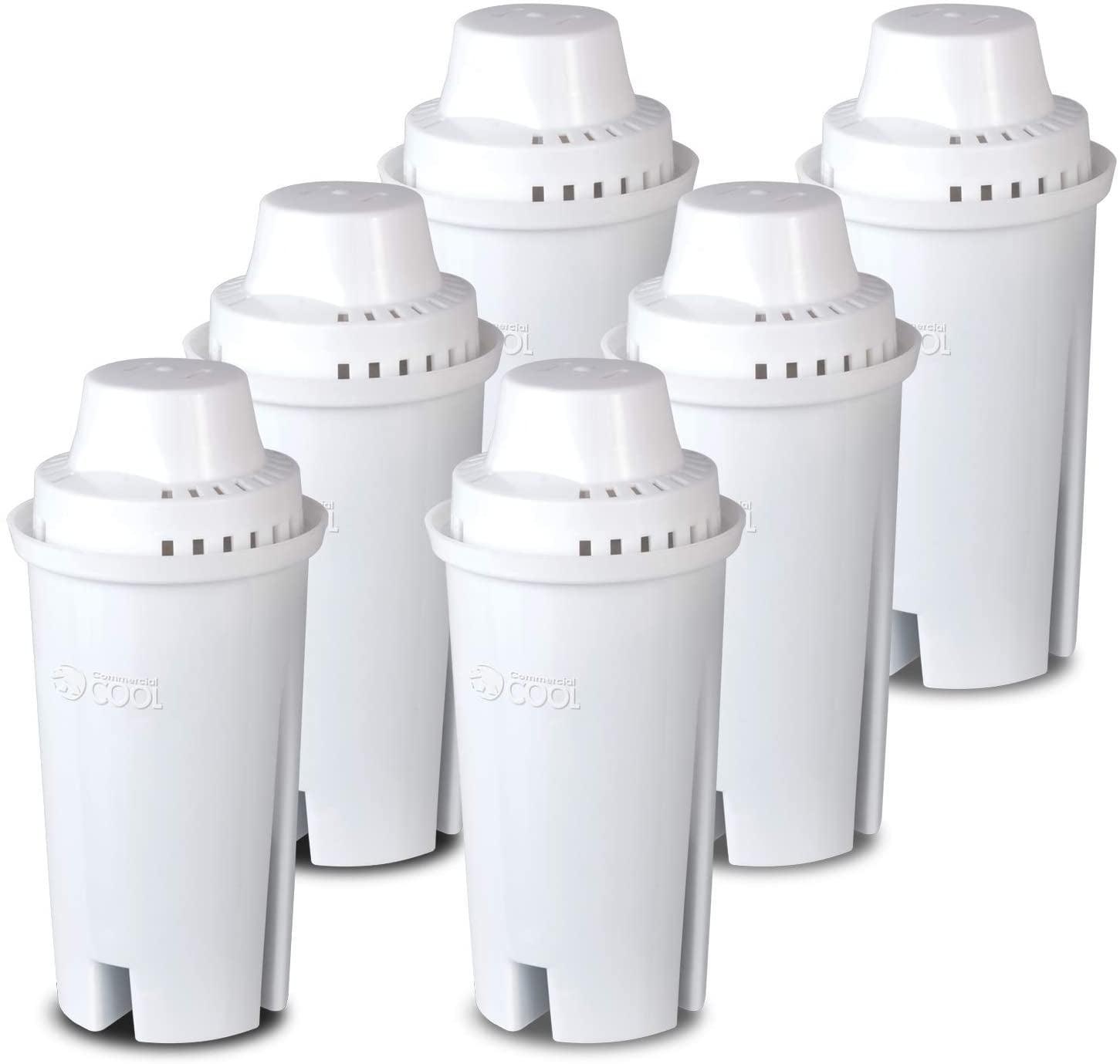 Commercial Cool Brita Filter Replacements, Filters Lasts Up To 60 Gallons, NSF Certified, CCWFB6, White, 6-Pack