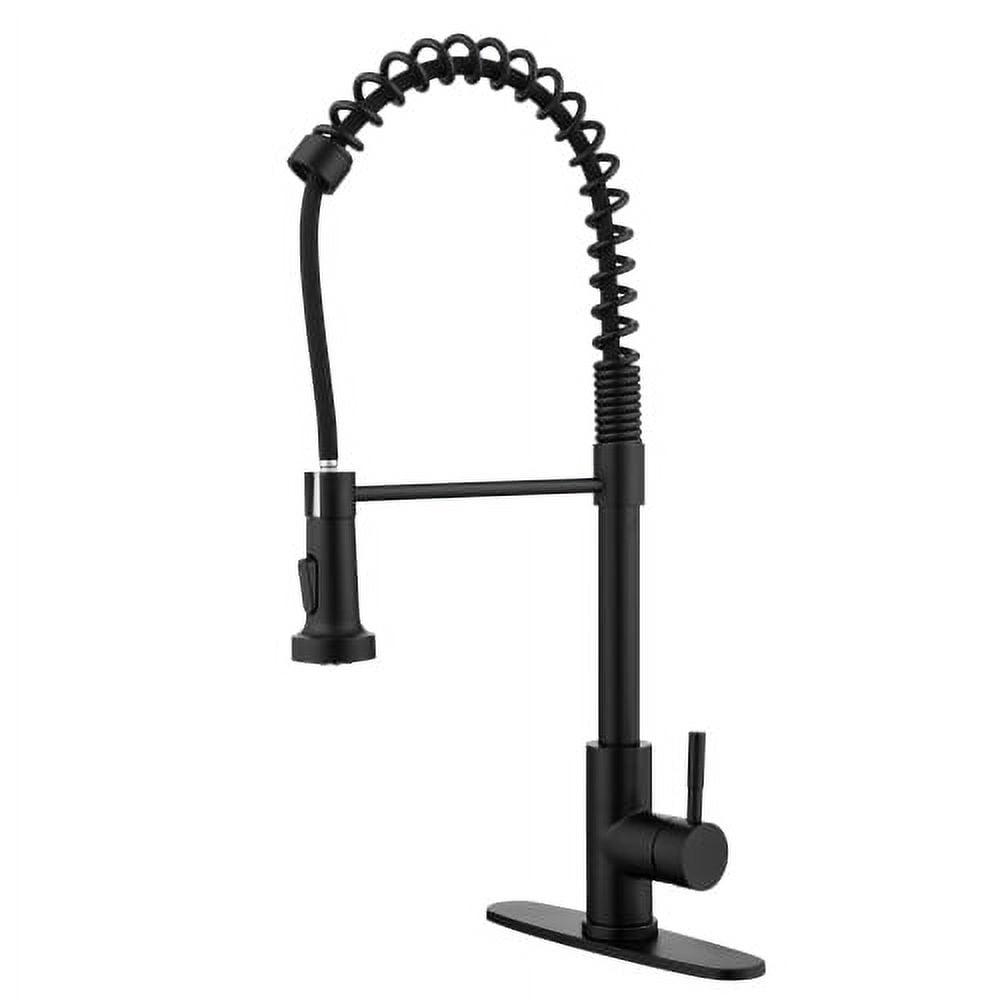 Matte Black Stainless Steel Pull Down Kitchen Faucet with Spray