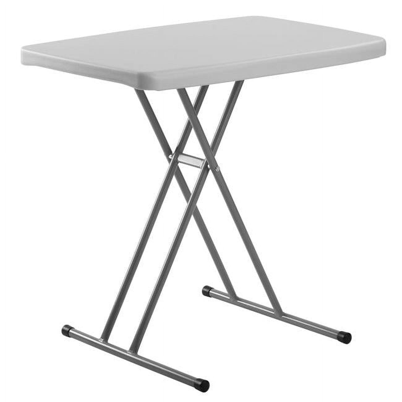 Adjustable Gray Steel and Plastic Folding Table