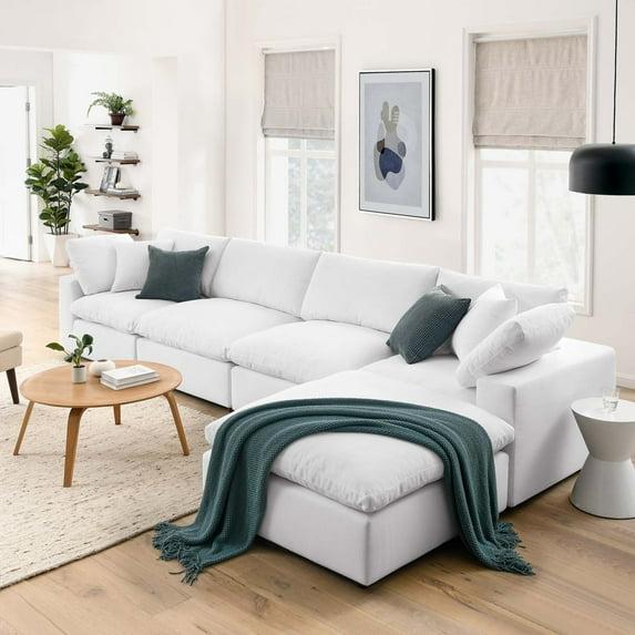Modway Modway Commix Down-Filled Overstuffed Upholstered Sectional Sofa Set, 5 Piece w/Chase