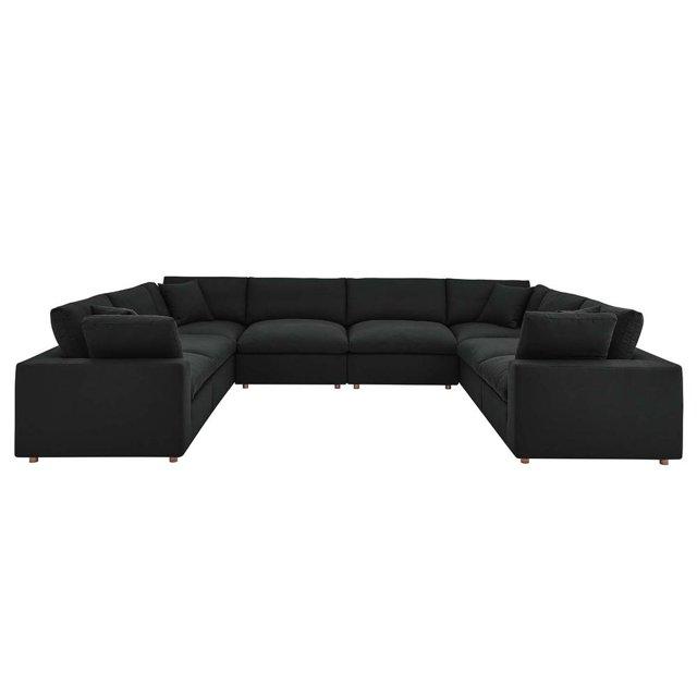 Modway Modway Commix Down-Filled Overstuffed Upholstered Sectional Sofa Set, 8 Piece U Shape