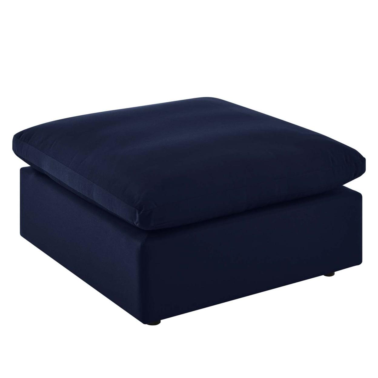 Commix Navy Blue Sunbrella Fabric Outdoor Ottoman