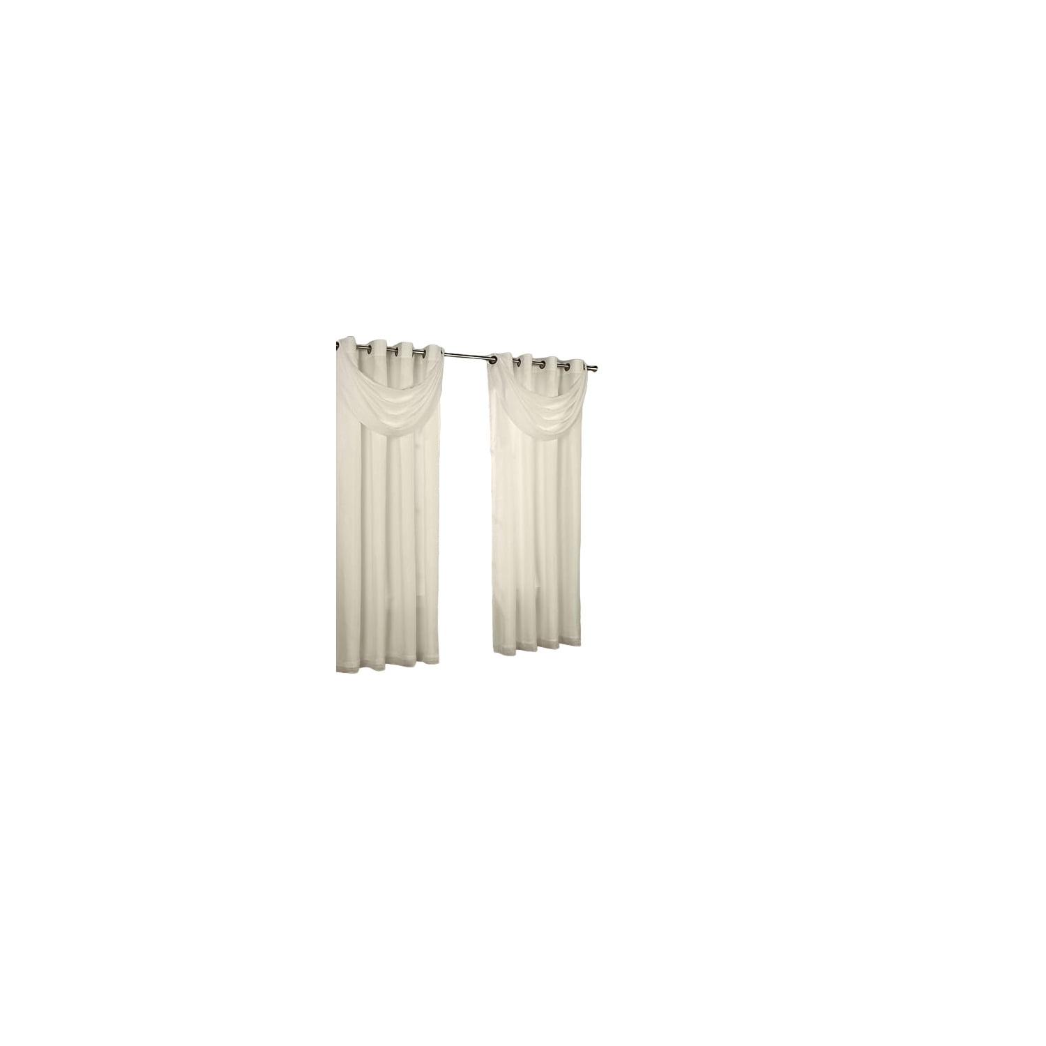 Commonwealth Thermavoile Rhapsody Lined Grommet Ascot Valance - 36x19" - Ivory