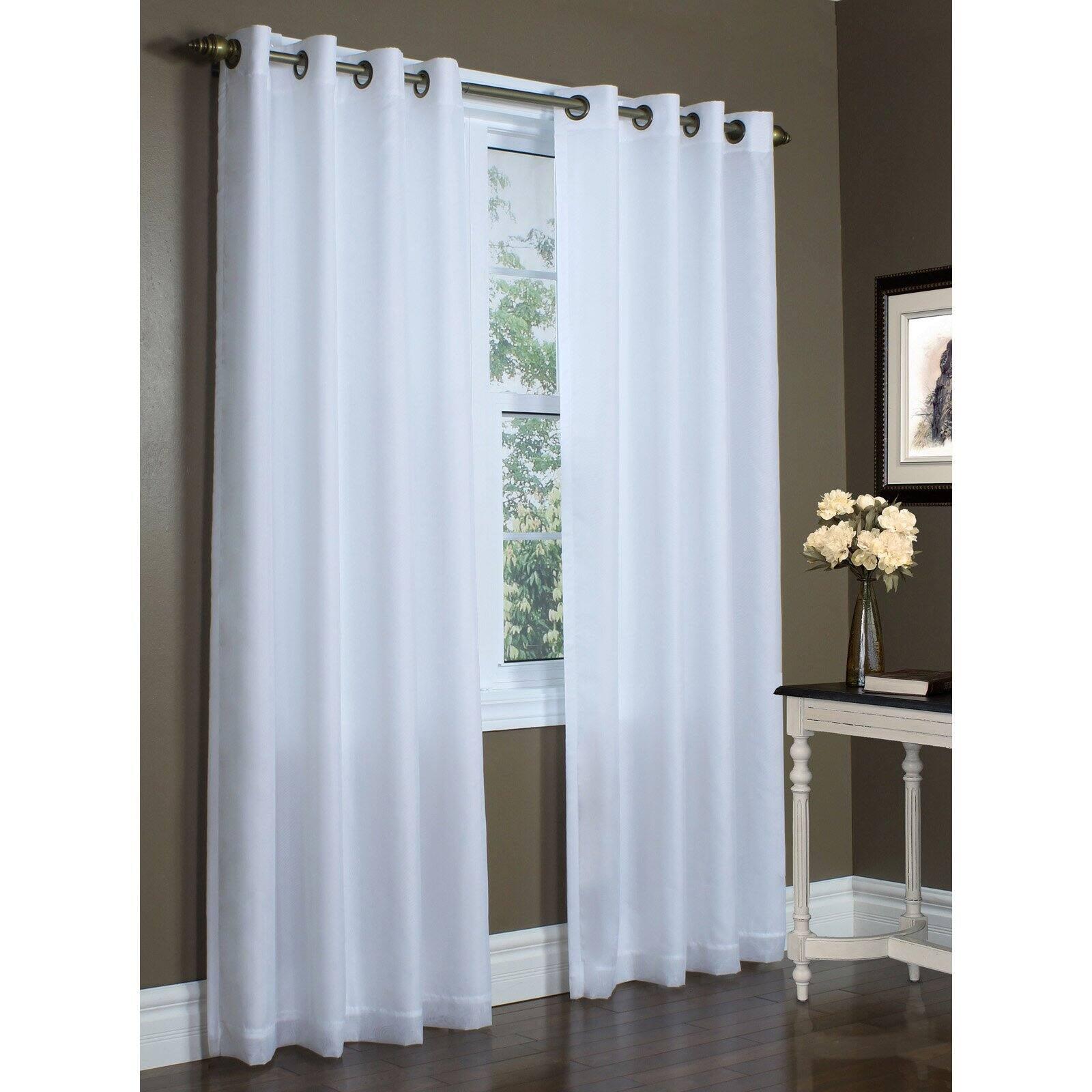 Galion Solid Color Semi-Sheer Thermal Grommet Single Curtain Panel