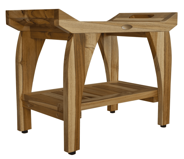 EcoDecors Tranquility by EcoDecors, Teak Shower Bench, Teak Bench Shower, Teak Shower Bench for Inside Shower, Teakwood Shower Bench