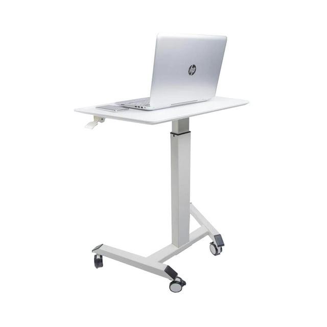 XIANERS Mobile Standing Desk Pneumatic Computer Table Adjustable Height Mobile Stand Up Desk With Wheels Portable Rolling Desk Computer Desk Laptop Desk Standing Table latest
