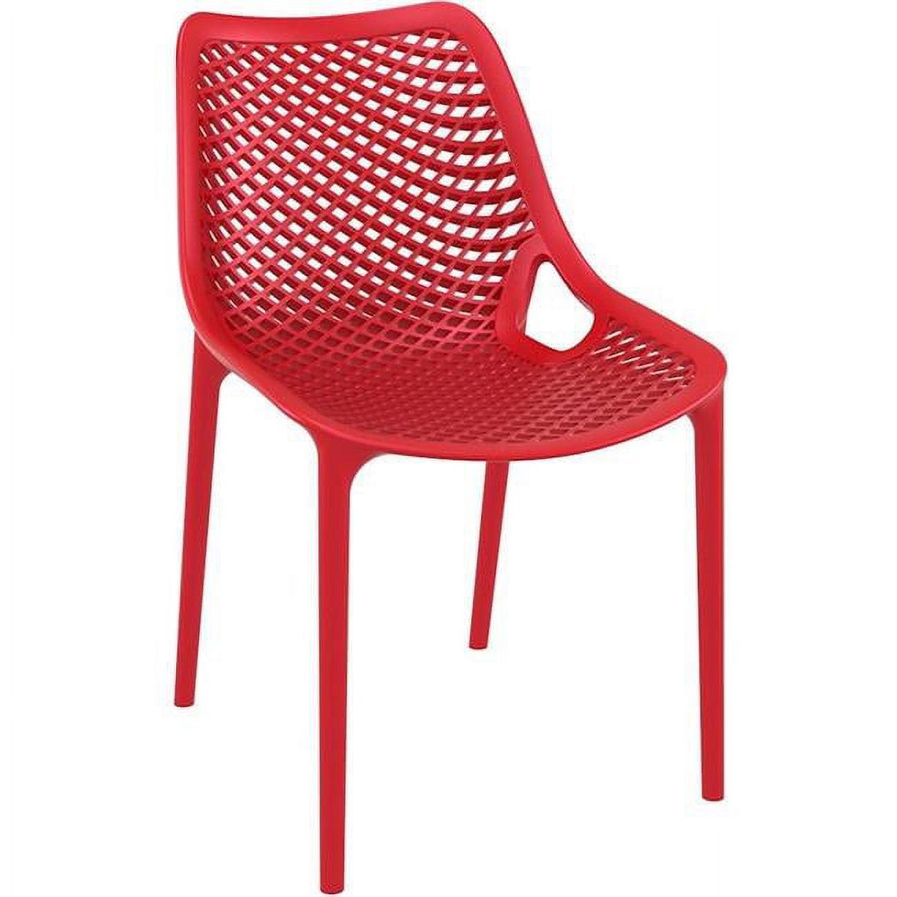 32.25" Red Resin Stackable Patio Dining Chair