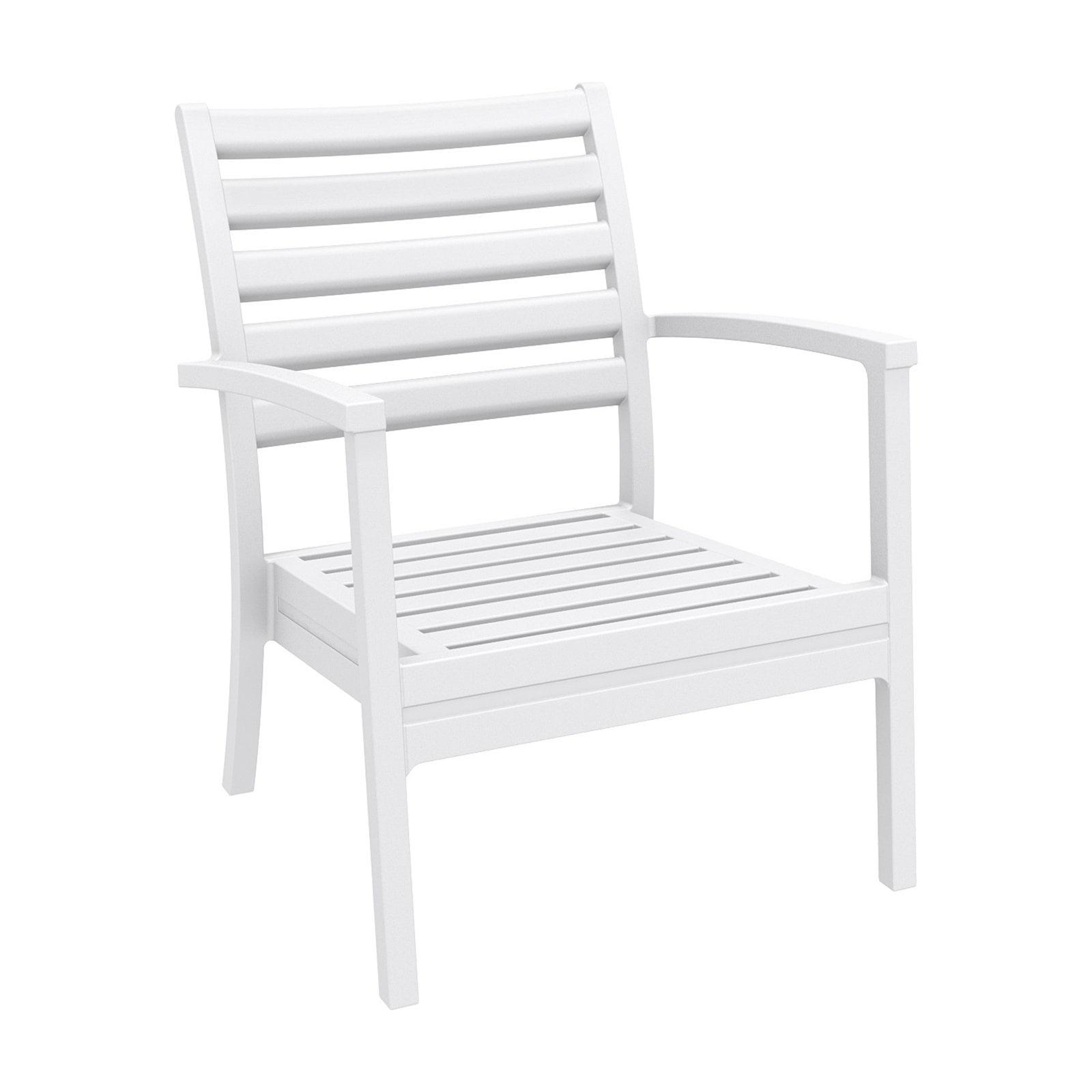 Modern White Polypropylene Club Dining Chair Set